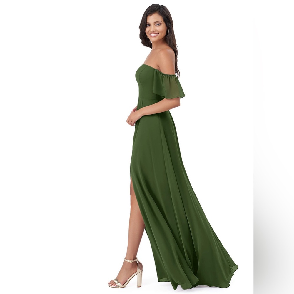 New Azazie Sue Bridesmaid Dress - Olive